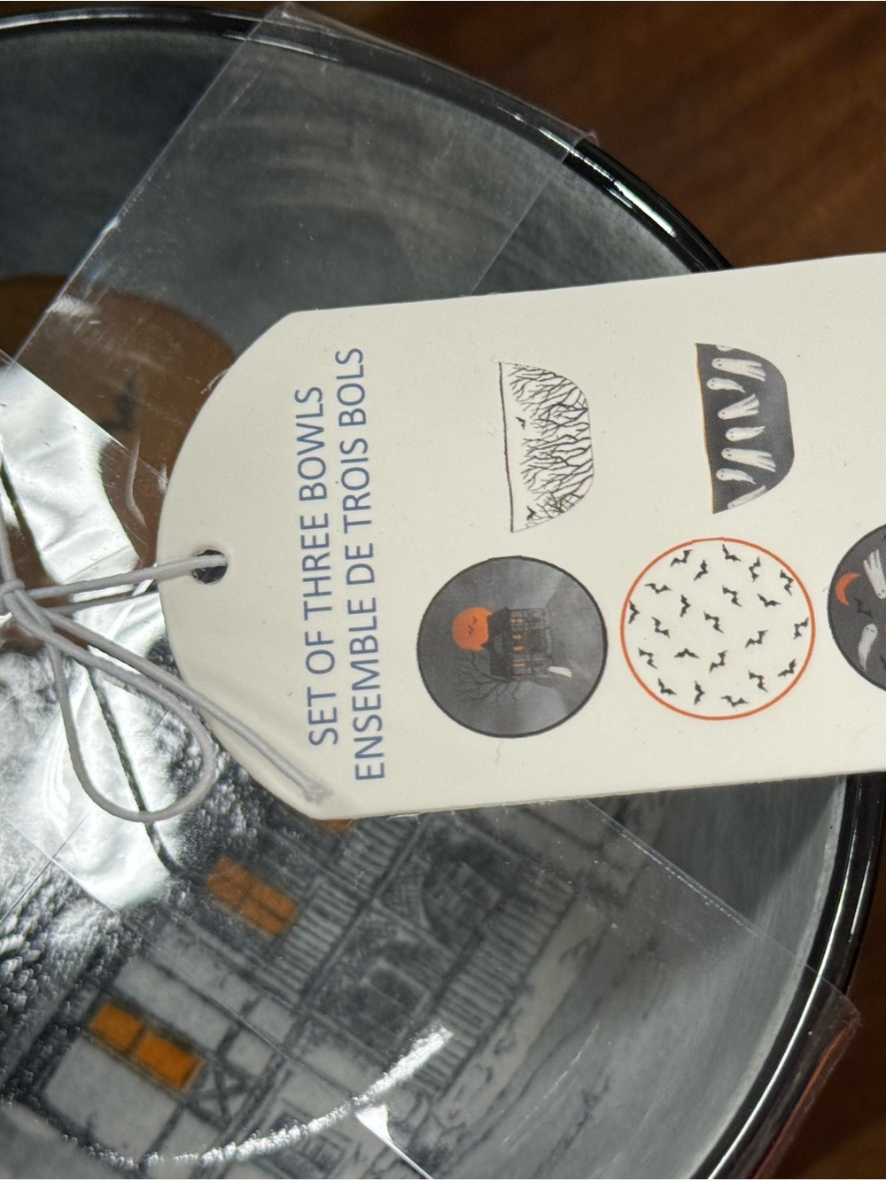 Primark Halloween Ceramic Bowls in Black & White with Orange Trim(6 bowls total) - Picture 6 of 8